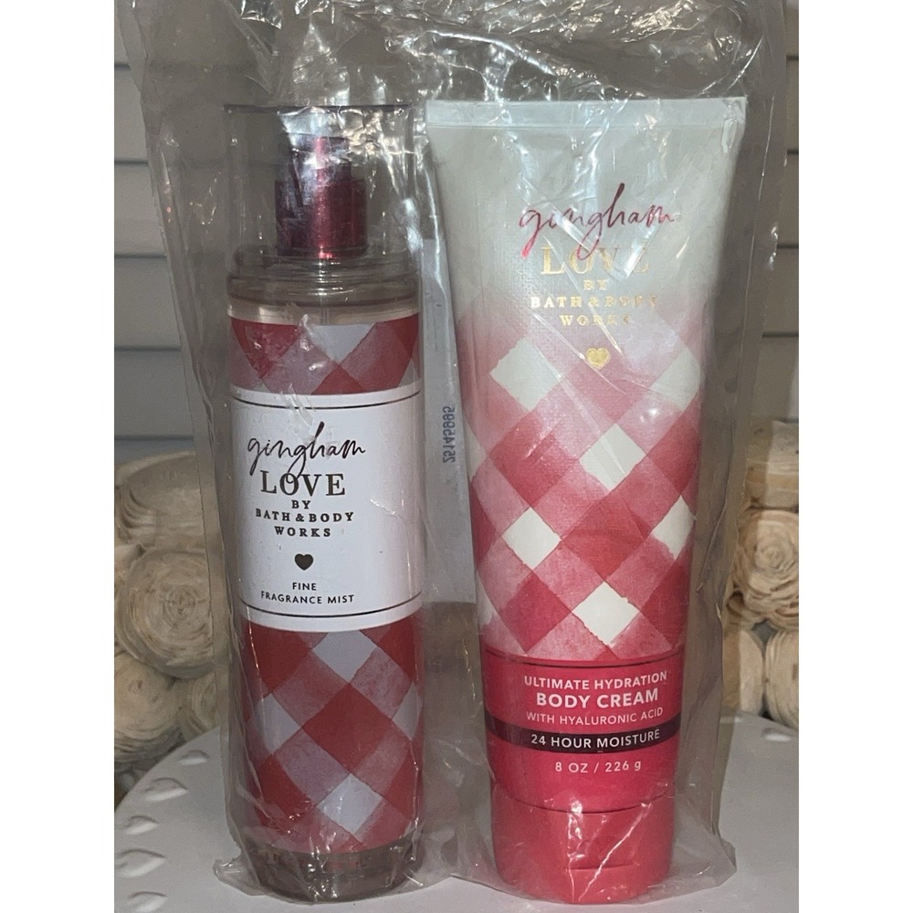 GINGHAM LOVE Bath & Body Works 8 oz Mist & Body Cream‎ Set New In Package